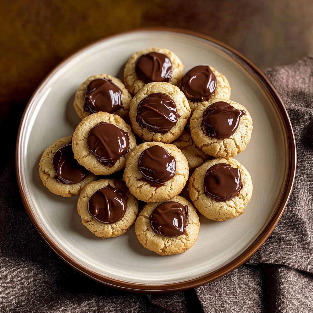 Recipe preparation for Chocolate thumbprint cookies