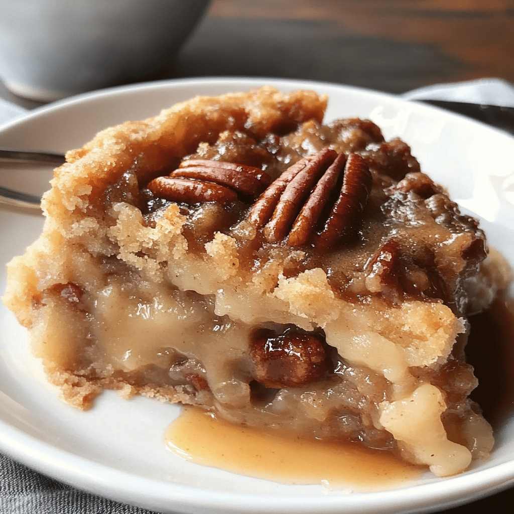 Recipe preparation for Pecan Pie Dump Cake