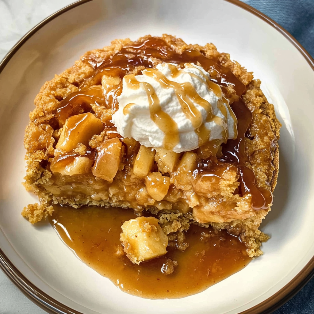 Recipe preparation for Salted Caramel Apple Dump Cake