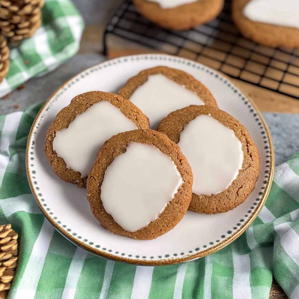 Recipe preparation for Frosted Ginger Molasses Cookies