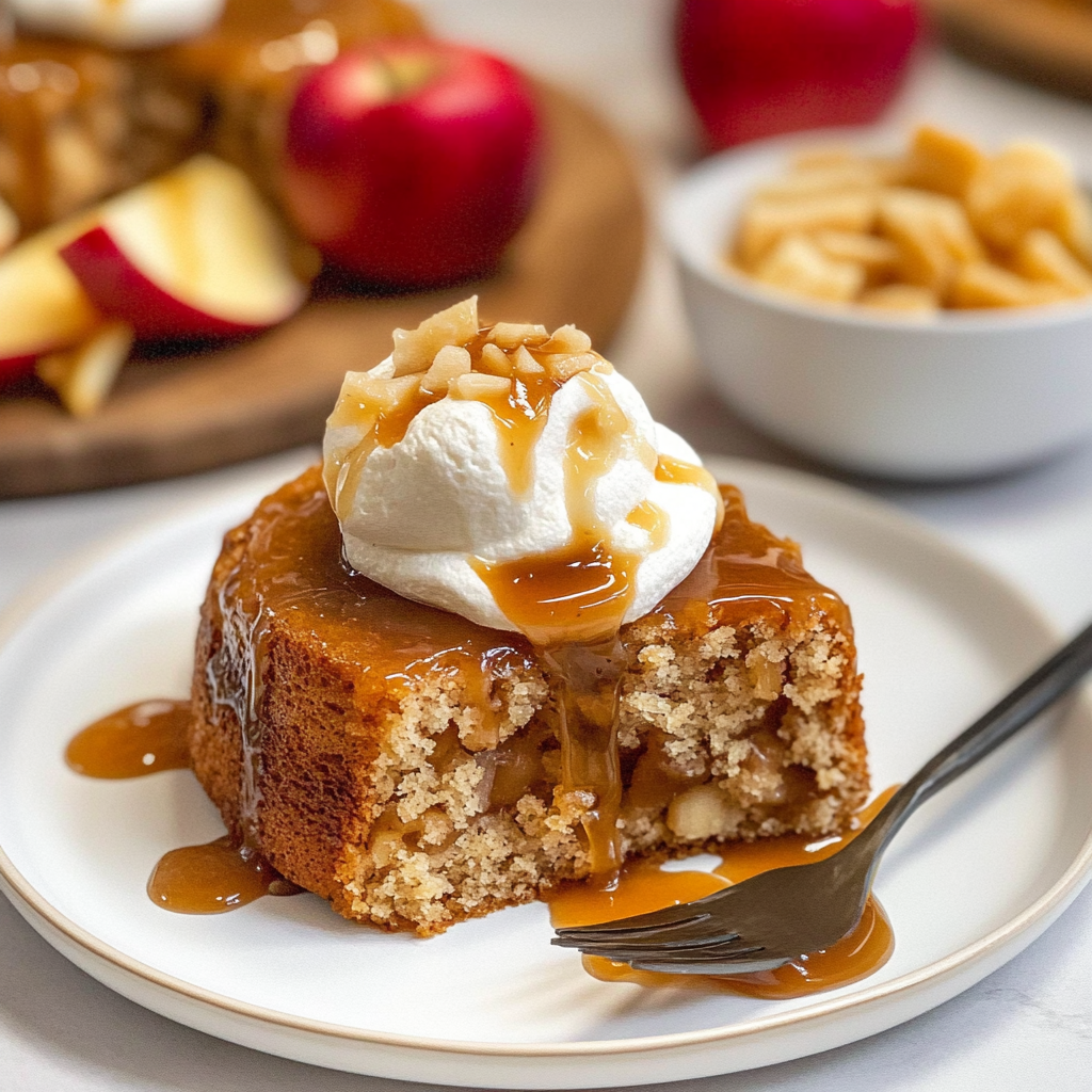Recipe preparation for Caramel Apple Spice Cake