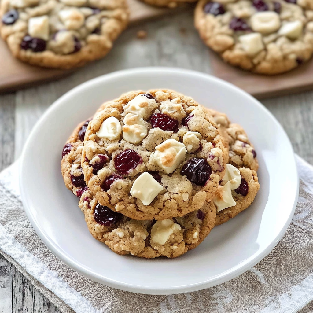 Recipe preparation for White Chocolate Cranberry Oatmeal Cookies