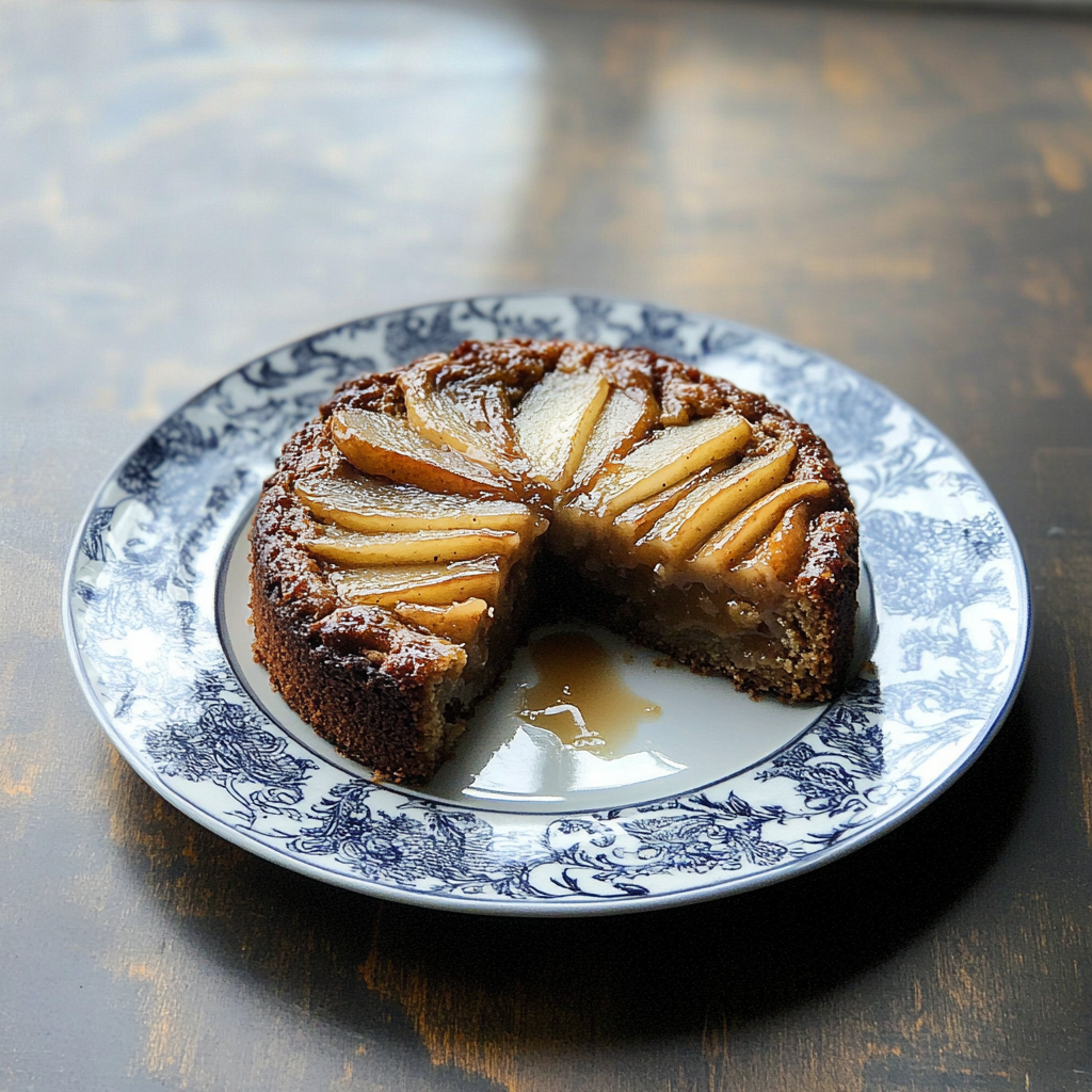 Recipe preparation for Gingerbread Pear Dump Cake