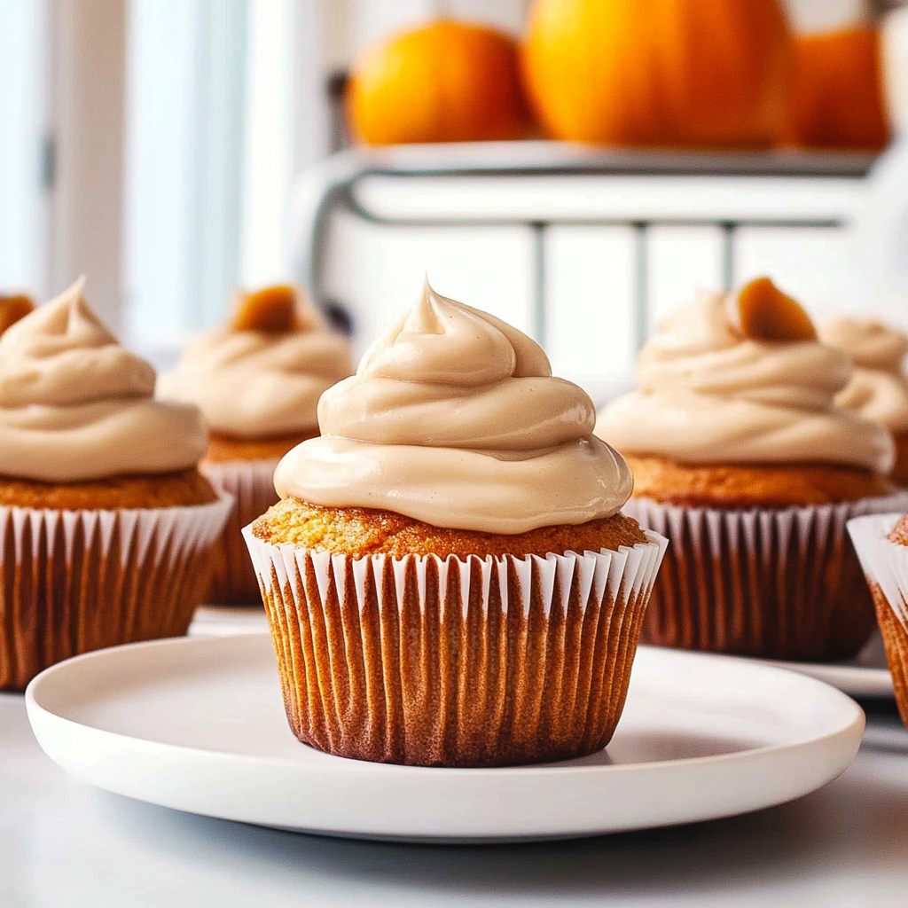 Recipe preparation for Pumpkin Cream Cheese Cupcakes