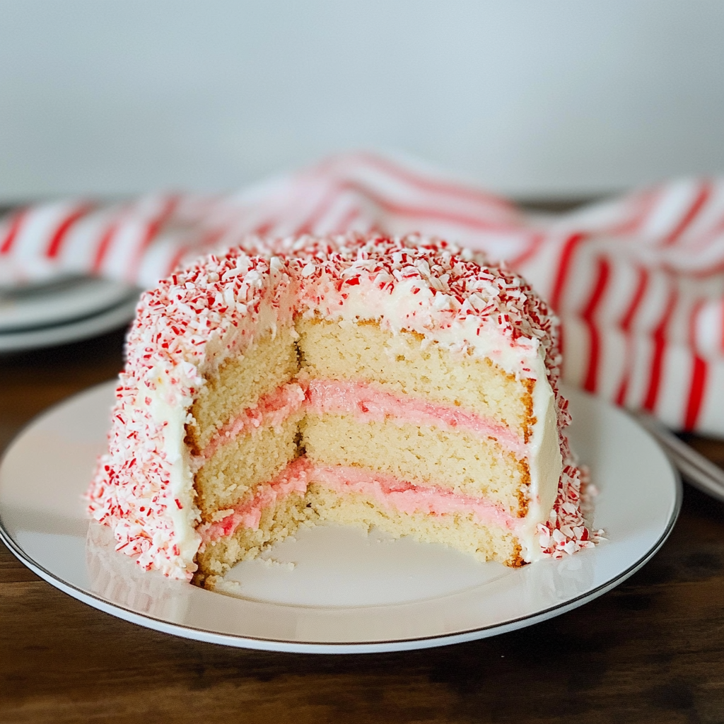 Recipe preparation for Holiday Peppermint Cake