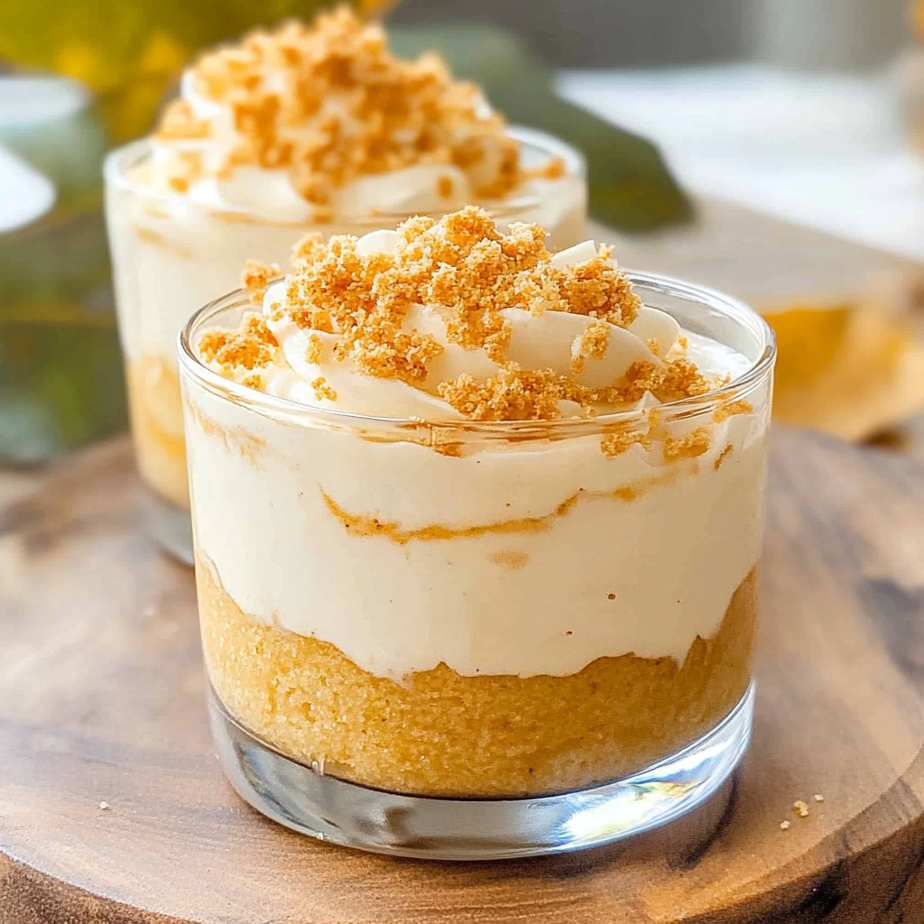 Recipe preparation for no-bake pumpkin mousse cups