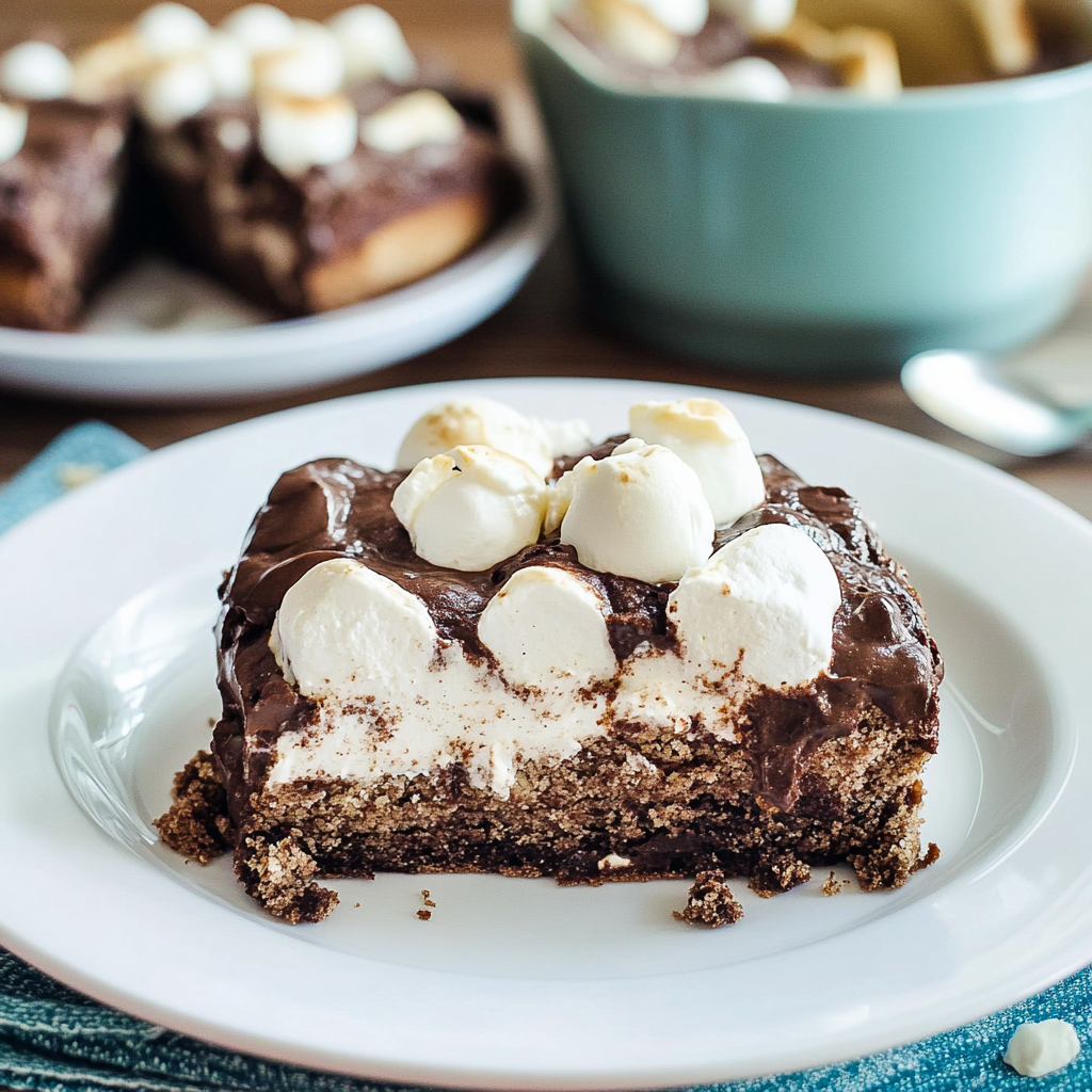 Recipe preparation for Hot Cocoa Marshmallow Dump Cake