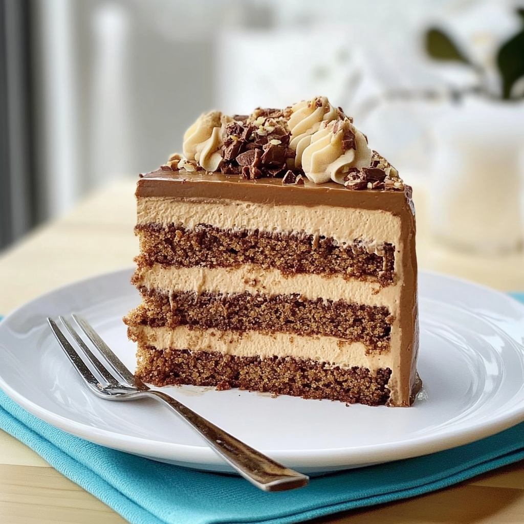 Recipe preparation for Mocha Almond Layer Cake