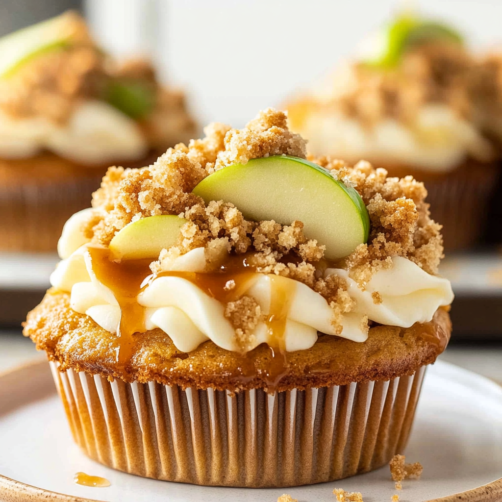 Recipe preparation for Apple Pie Cupcakes with Crumble Topping
