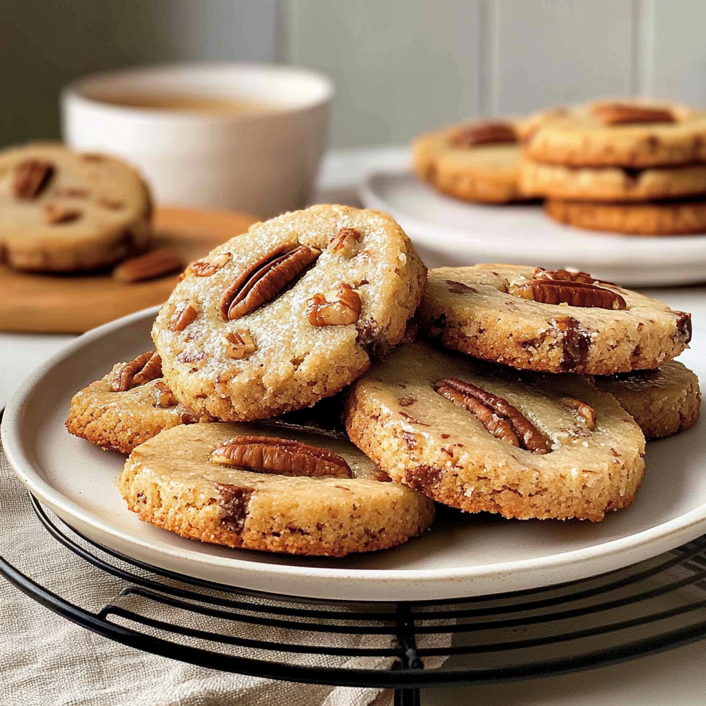 Recipe preparation for Butter Pecan Shortbread Cookies