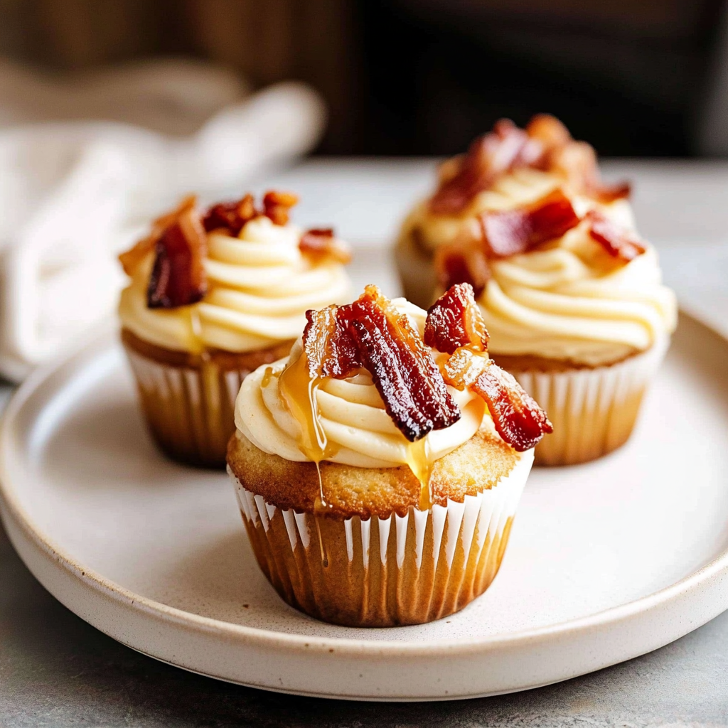 Recipe preparation for Maple Bacon Breakfast Cupcakes