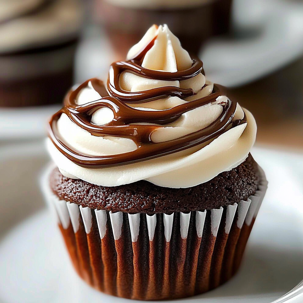 Recipe preparation for chocolate coffee cream cupcakes