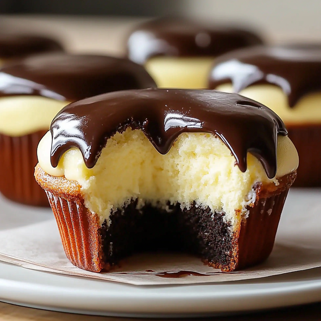 Recipe preparation for Boston Cream Pie Cupcakes