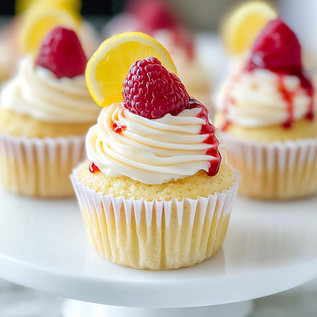 Recipe preparation for Lemon Raspberry Cupcakes