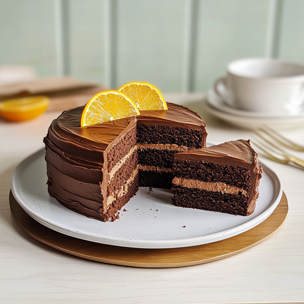 Recipe preparation for Chocolate Orange Layer Cake