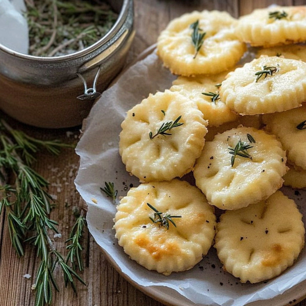 Recipe preparation for Savory Rosemary Parmesan Snowflake Cookies