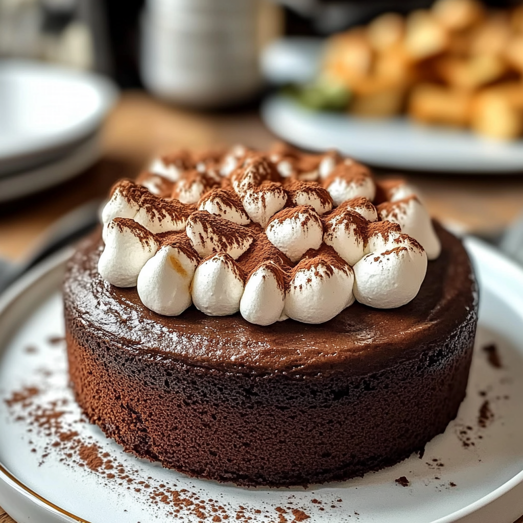 Recipe preparation for Hot Chocolate Cake With Whipped Marshmallow