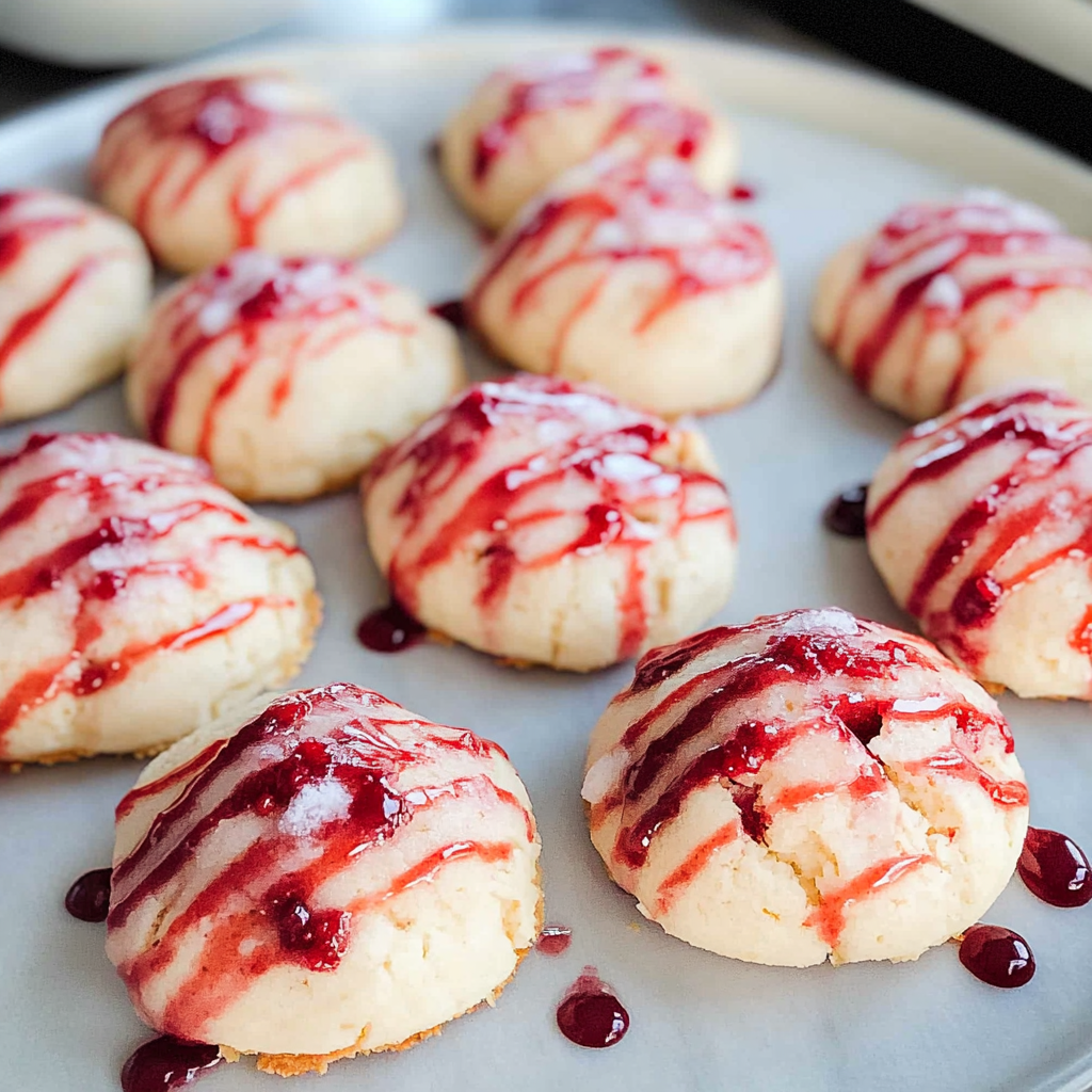 Recipe preparation for Soft cream cheese cherry almond cookies