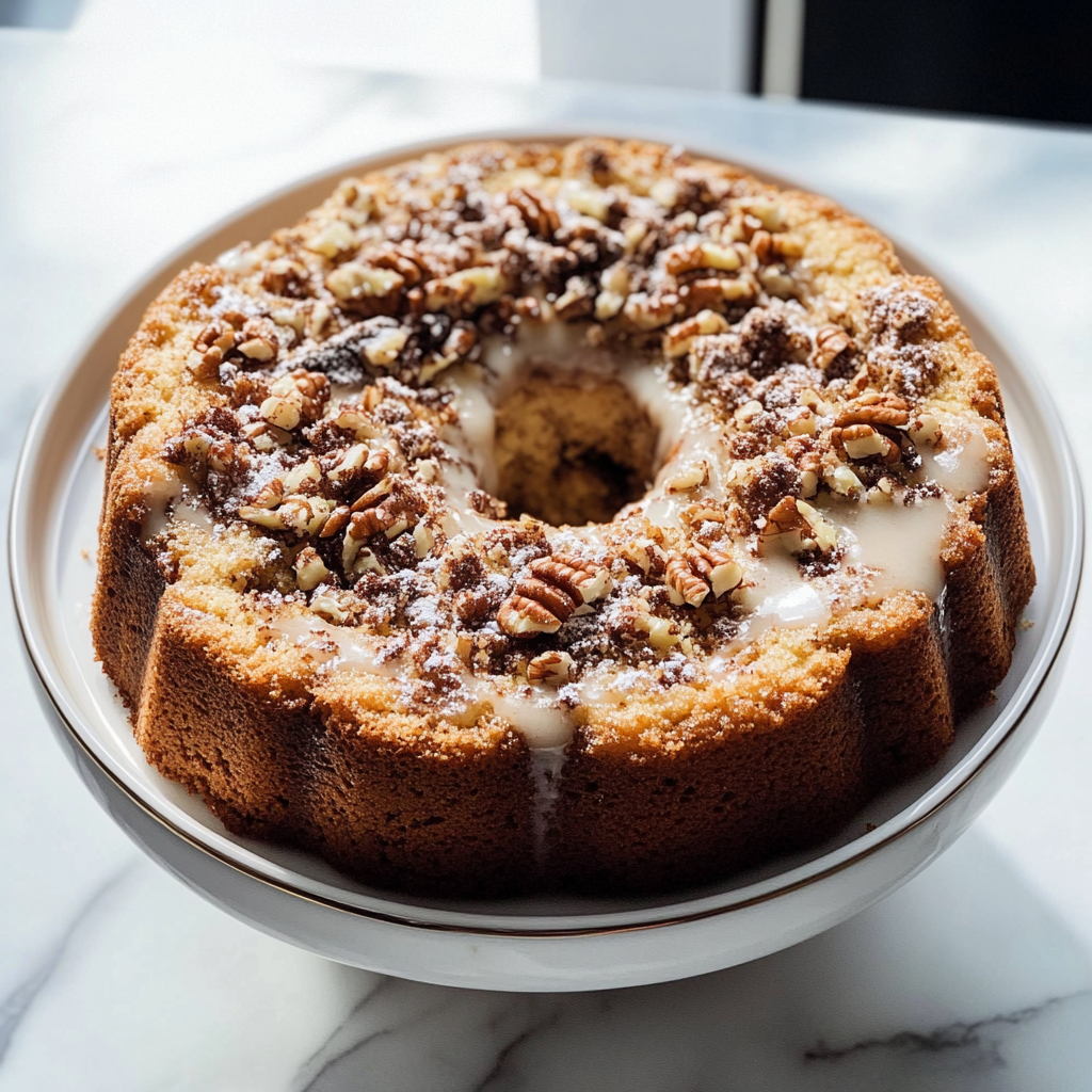 Recipe preparation for coconut-pecan coffee cake