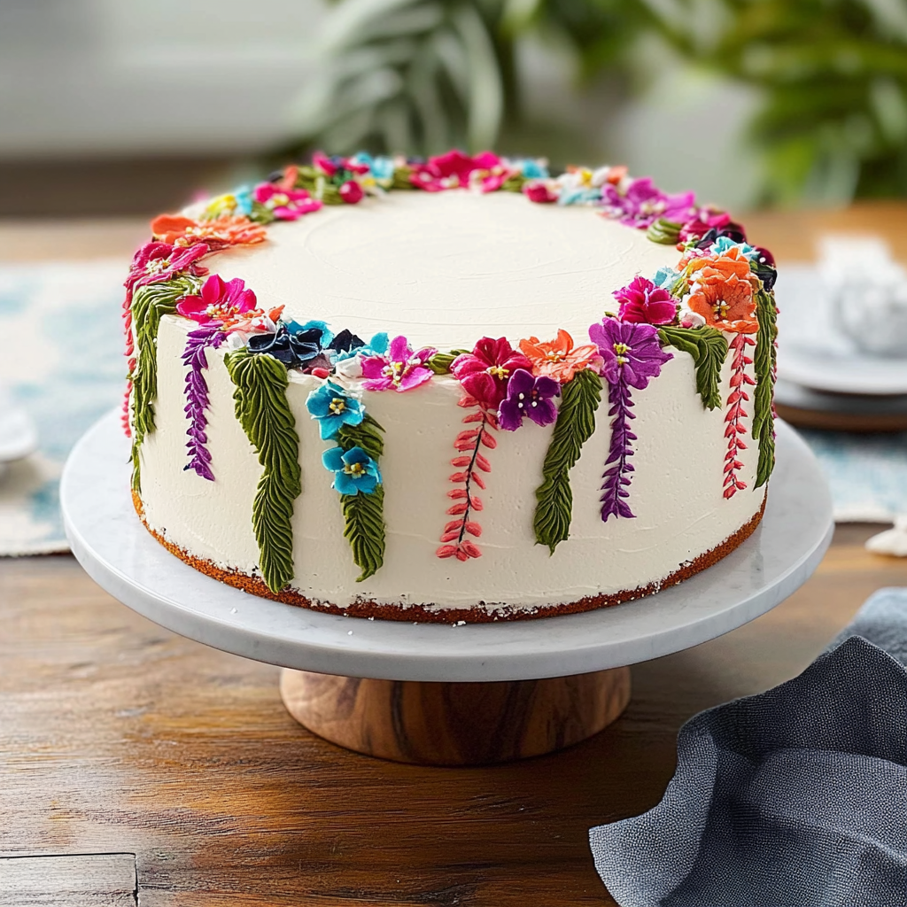 Recipe preparation for Christmas Floral Cake