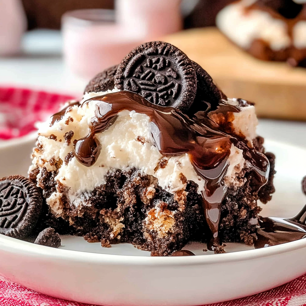 Recipe preparation for Oreo Dump Cake
