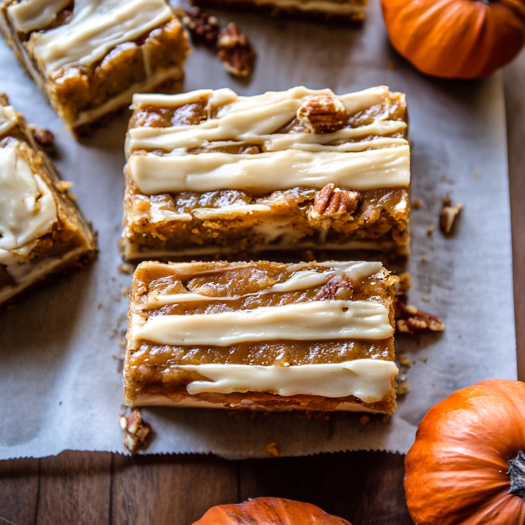 Recipe preparation for Maple Bourbon Pumpkin Pie Bars