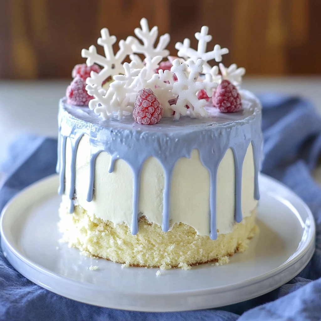 Recipe preparation for Snowfall Celebration Buttercream Cake