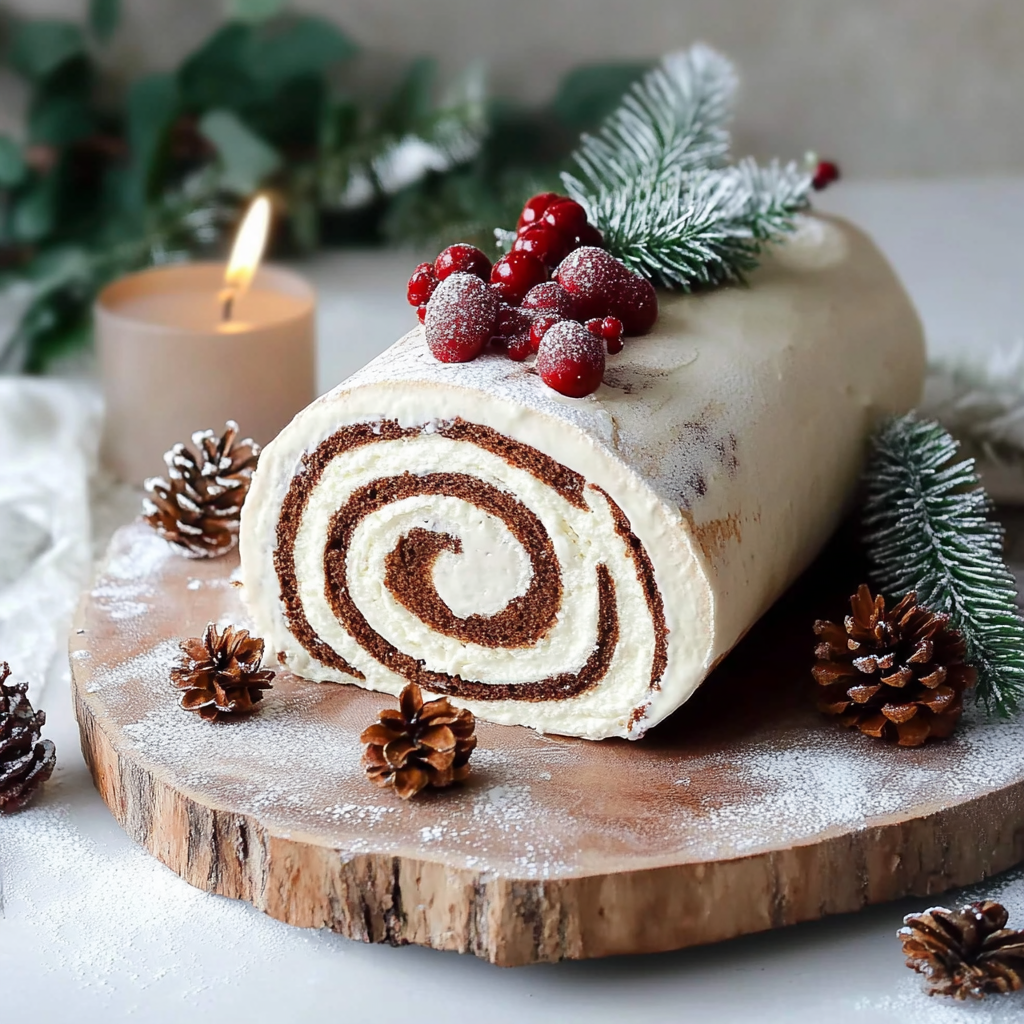 Recipe preparation for Vanilla Yule Log