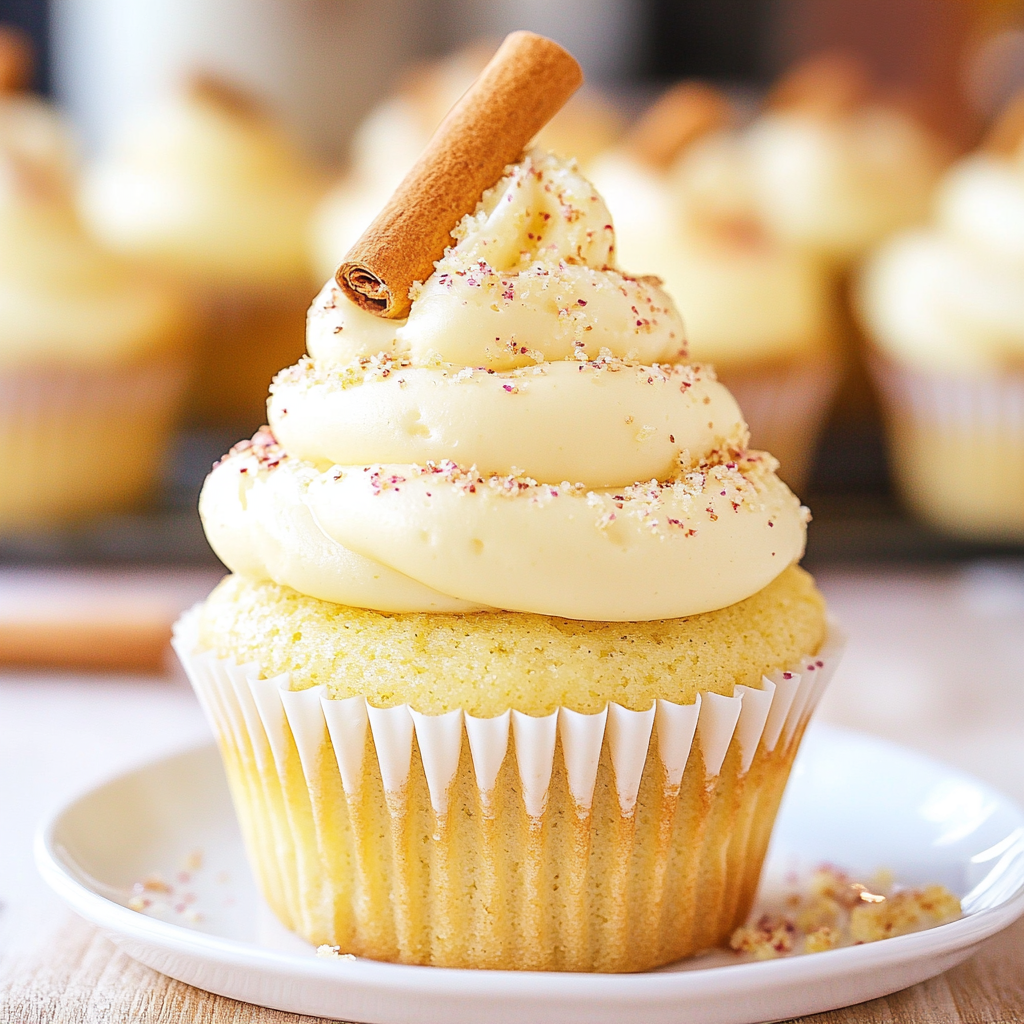 Recipe preparation for Eggnog Cupcakes