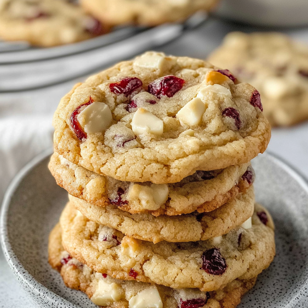 Recipe preparation for Cranberry White Chocolate Cookies