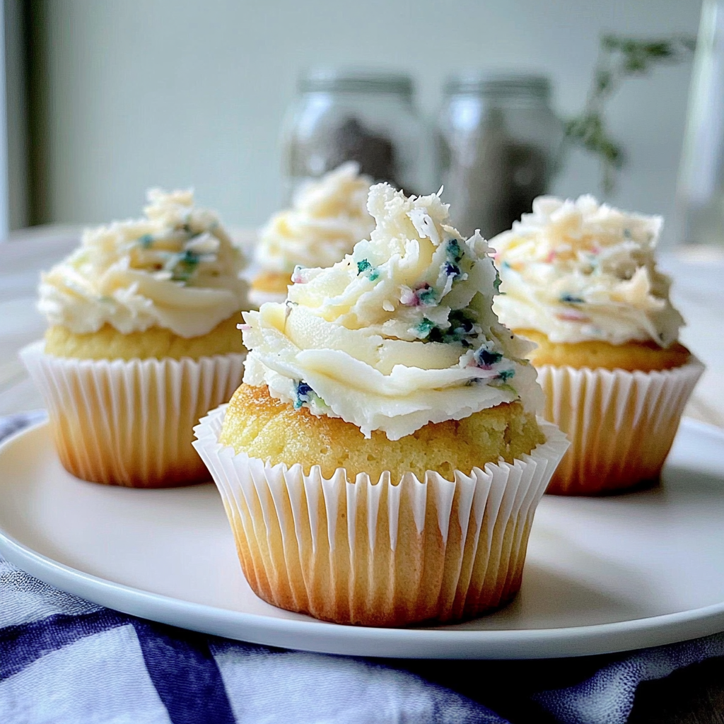 Recipe preparation for Coconut Cupcakes With Coconut Buttercream Frosting