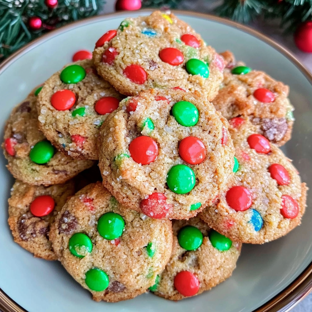 Recipe preparation for Mini M&M Christmas Cookies