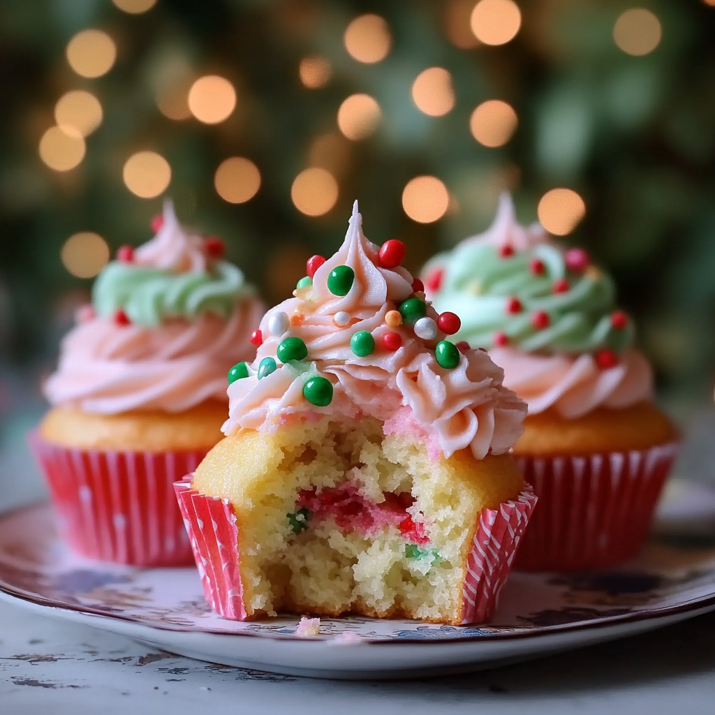 Recipe preparation for Holiday Surprise Cupcakes