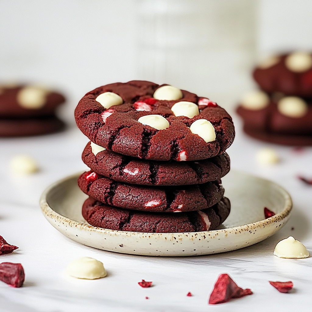 Recipe preparation for Red Velvet Cookies