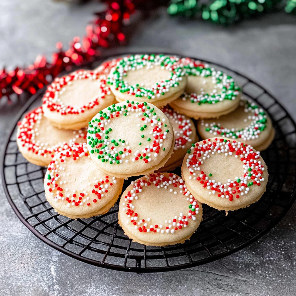 Recipe preparation for Stacked Christmas Sprinkle Cookies