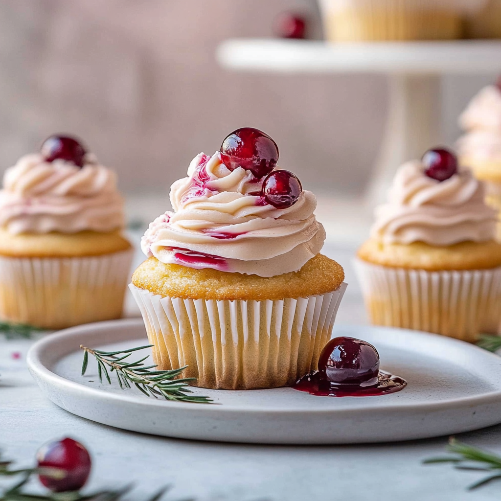 Recipe preparation for Spiced Apple Cider Cranberry Cupcakes
