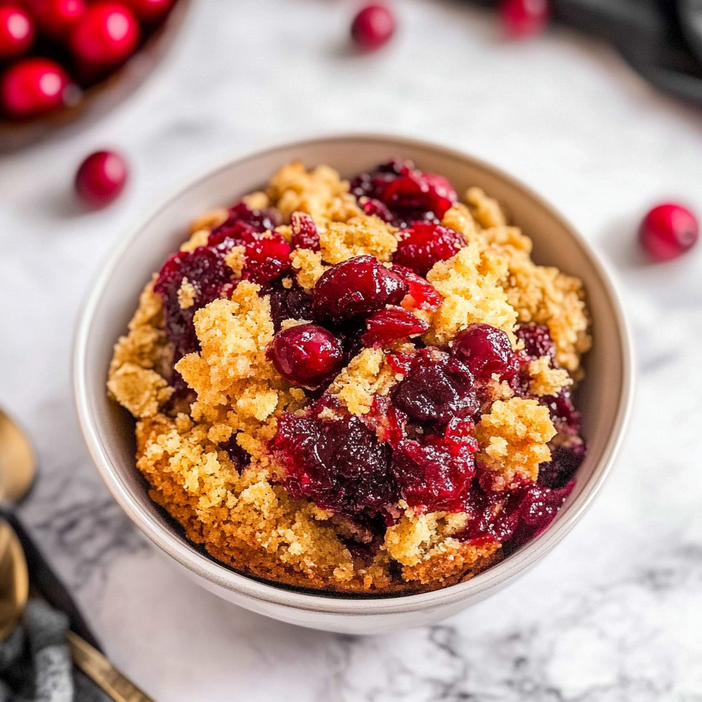 Recipe preparation for Cranberry Orange Dump Cake