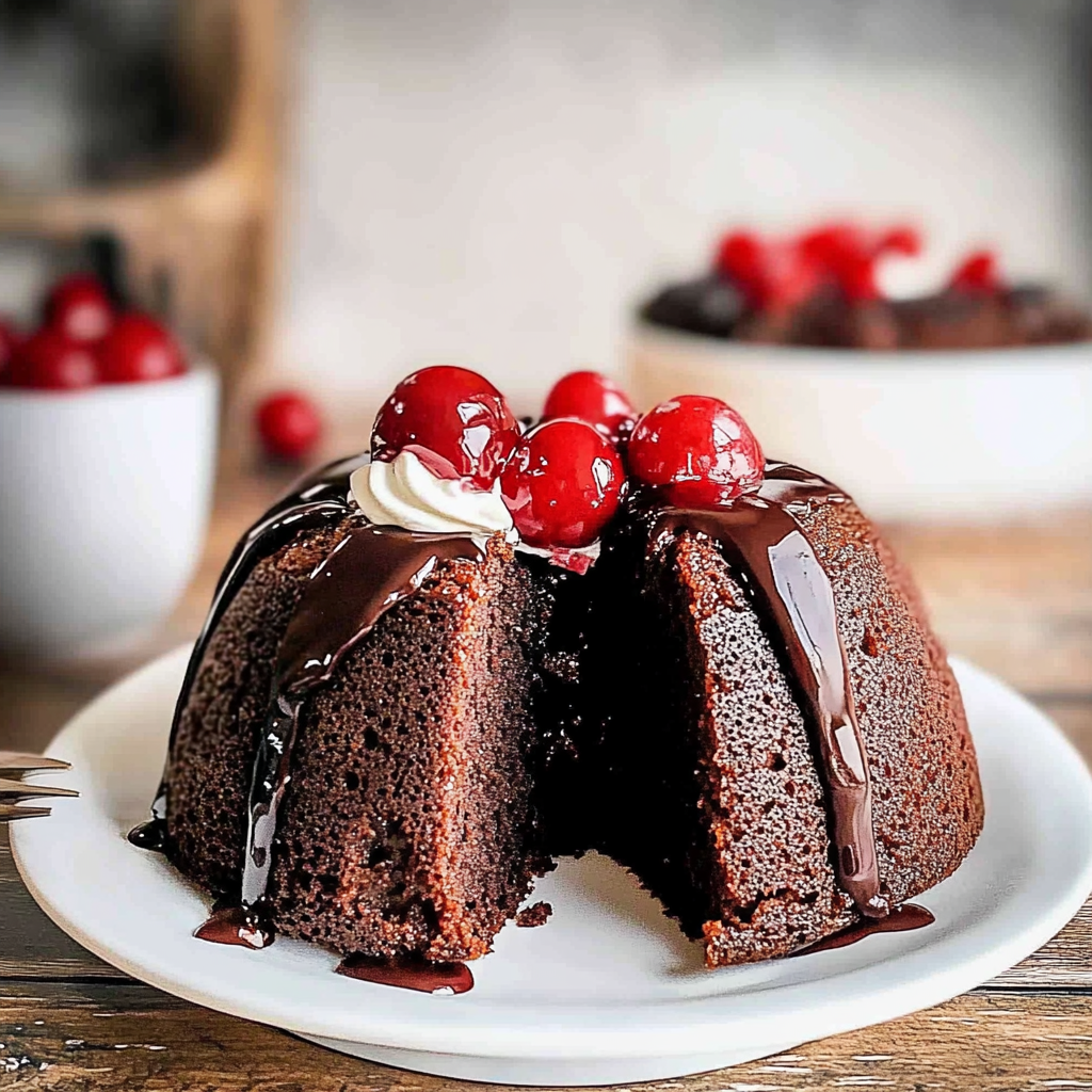 Recipe preparation for Chocolate cherry bundt cake