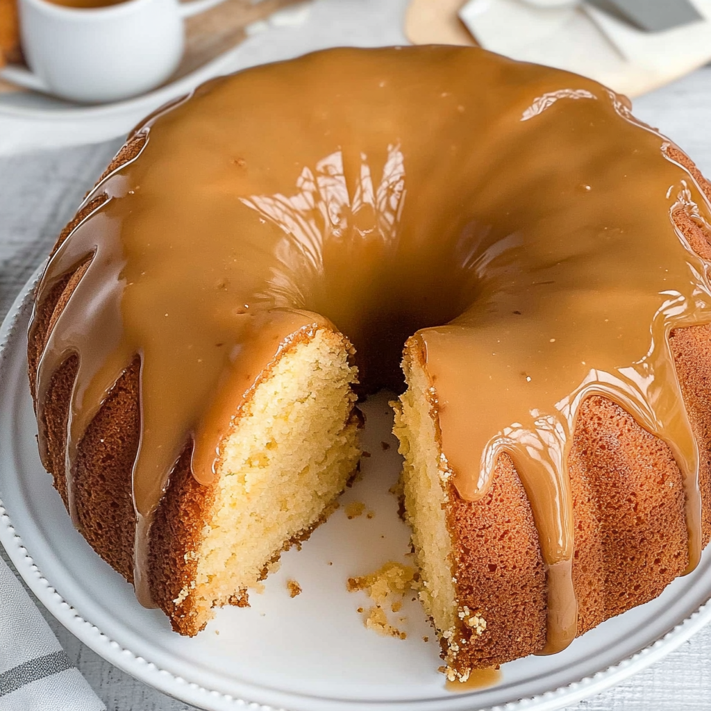 Recipe preparation for Caramel Bundt Cake