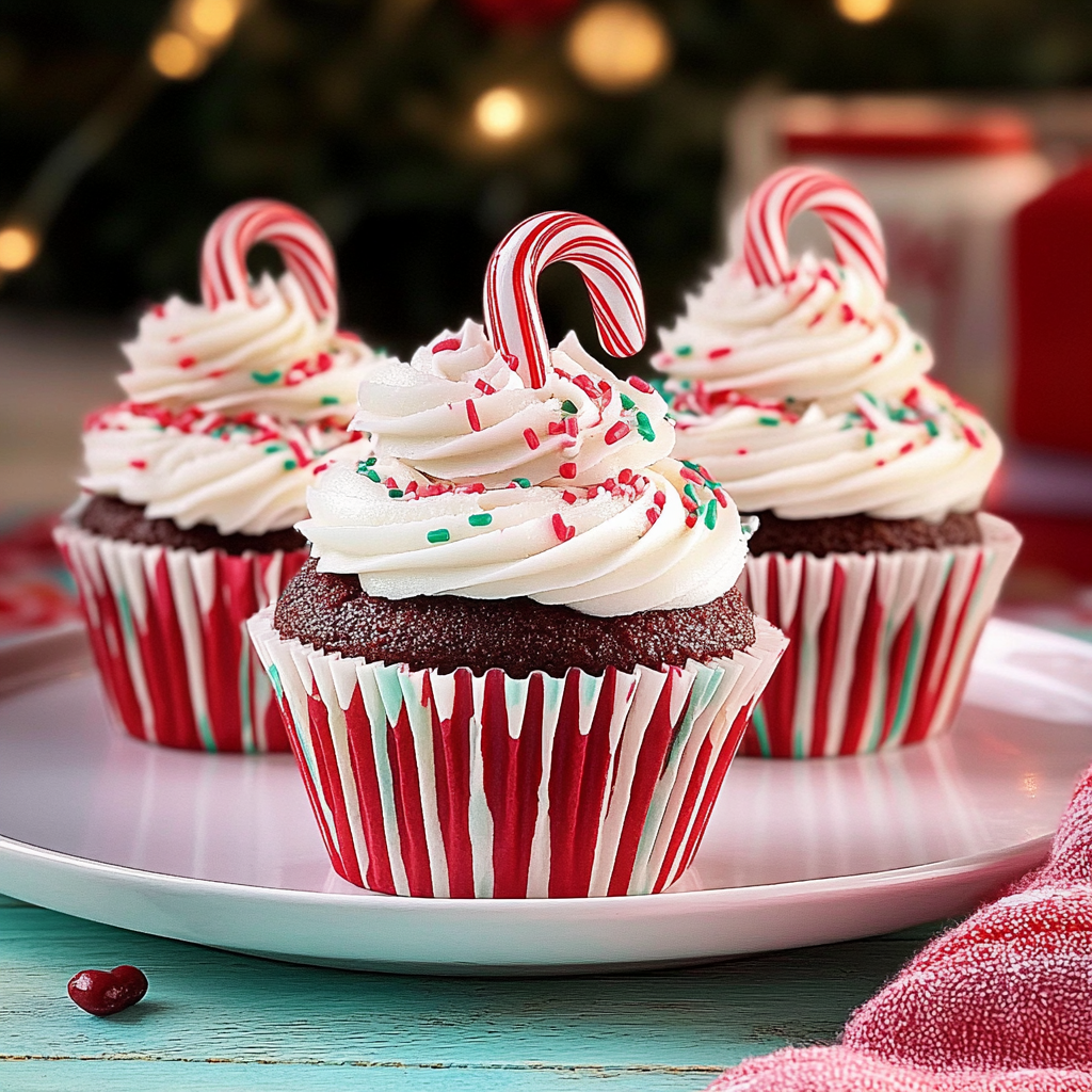 Recipe preparation for Candy Cane Cupcakes