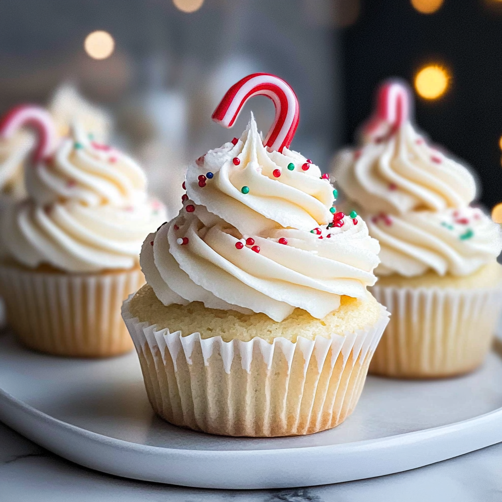 Recipe preparation for White Chocolate Peppermint Cupcakes