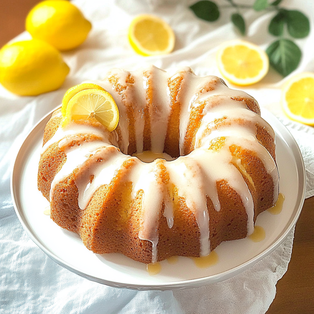 Recipe preparation for Homemade Gluten Free Lemon Bundt Cake with Lemon Icing