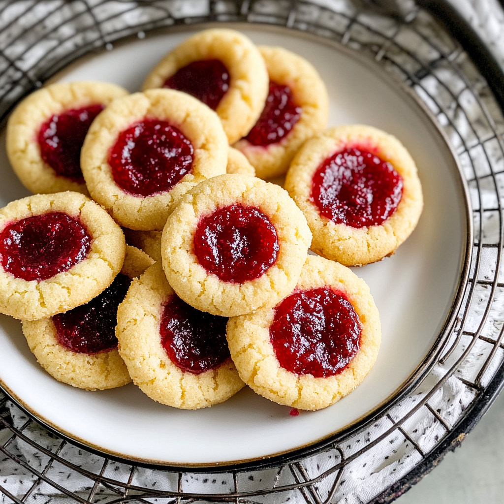 Recipe preparation for Raspberry Thumbprint Cookies