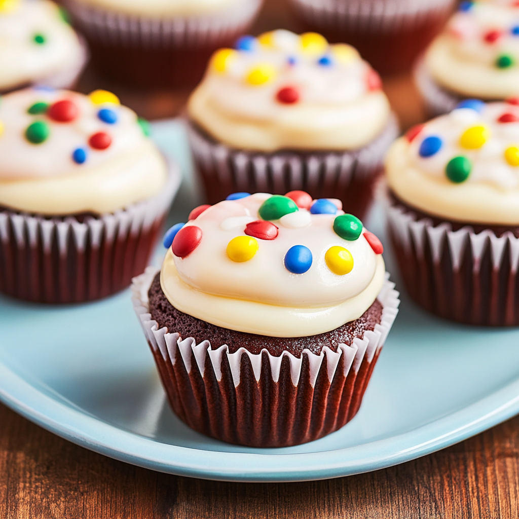 Recipe preparation for Holiday Lights Cupcakes