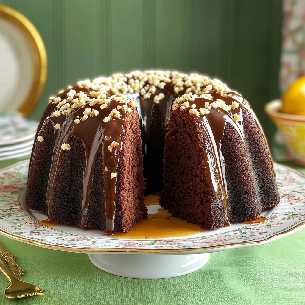 Recipe preparation for Texas Sheet Cake Bundt Cake