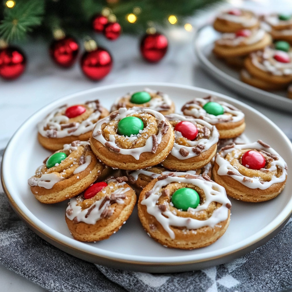Recipe preparation for Christmas Pretzel Hugs Cookies