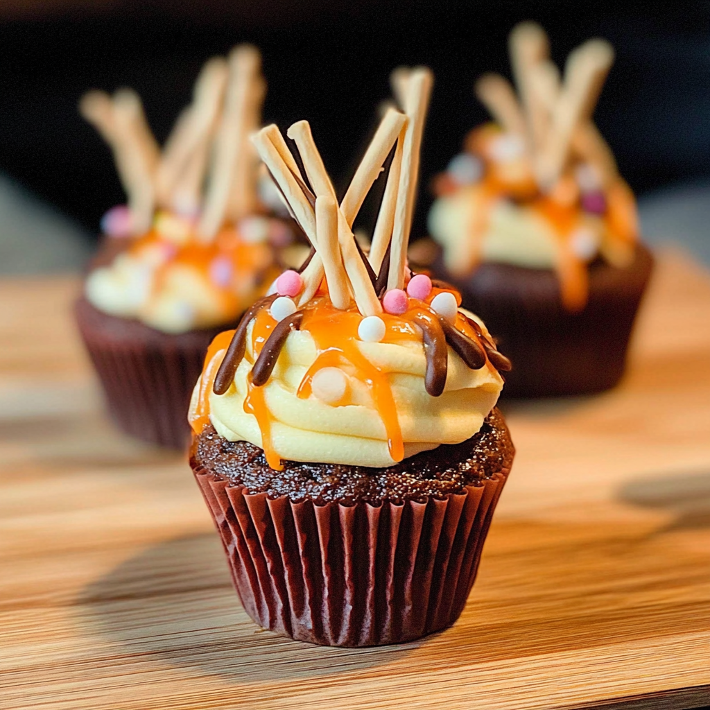 Recipe preparation for Cozy Bonfire Cupcakes