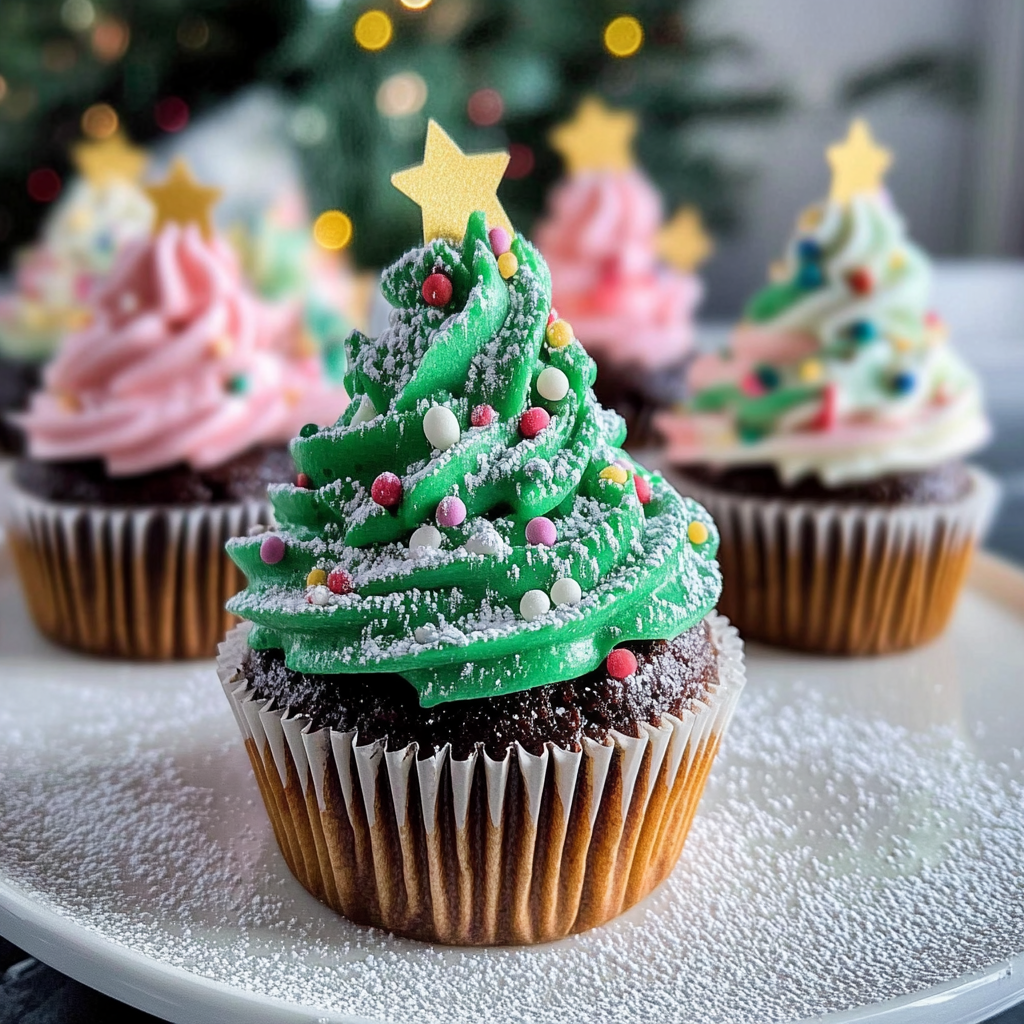 Recipe preparation for Christmas Tree Cupcake