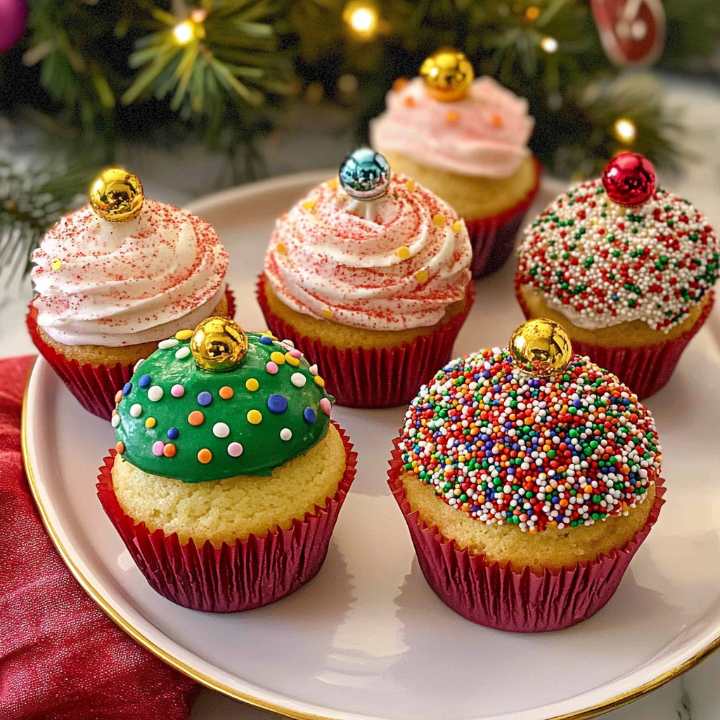 Recipe preparation for Christmas Ornament Cupcakes
