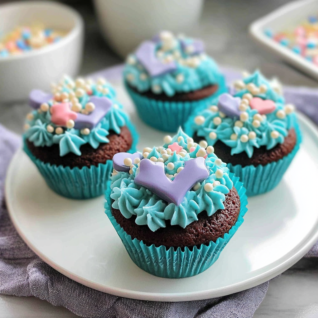 Recipe preparation for Blue Christmas Cupcakes